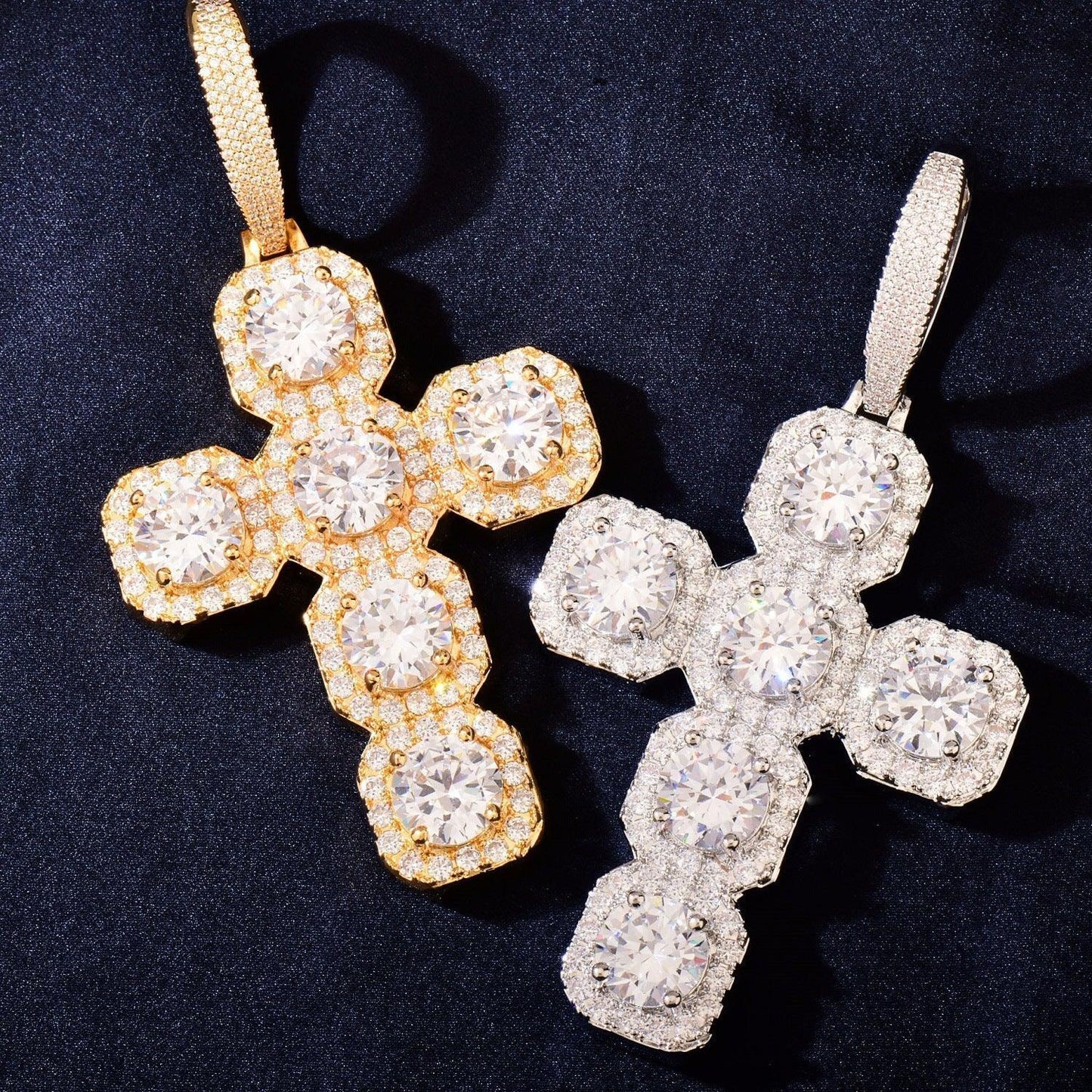 CZ Cross Pendant Necklace | Hip Hop Punk Streetwear Jewelry - CaratixJewelry
