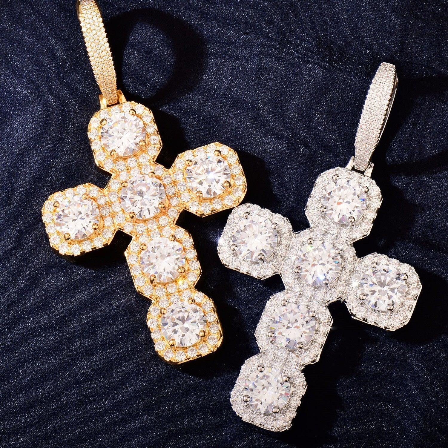 CZ Cross Pendant Necklace | Hip Hop Punk Streetwear Jewelry - CaratixJewelry