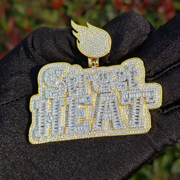 Flame Clasp Letter Pendant | Mixed CZ Iced Out Hip Hop Streetwear Necklace - CaratixJewelry