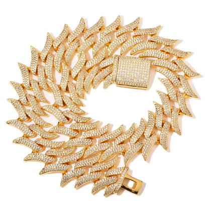 Iced Out Mustache Cuban Chain Necklace with Copper & Zircon | Hip Hop Jewelry | Caratix Jewelry - CaratixJewelry