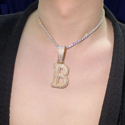 Iced Out Letter & Number Pendant | CZ Hip Hop Bling Jewelry Necklace - CaratixJewelry