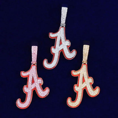 Red Paint Drip Letter 'A' Pendant | Retro Hip Hop Graffiti Initial Necklace | Niche Urban Streetwear Jewelry | Unique Edgy Bling | Caratix - CaratixJewelry
