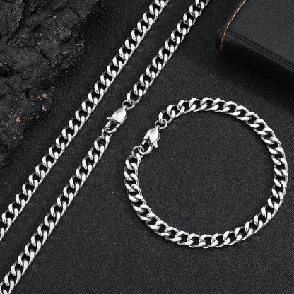 6mm Four-Sided Cut Cuban Chain Necklace with Box Clasp for Men | Caratix Jewelry - CaratixJewelry