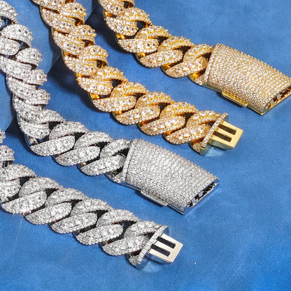 Rapper Iced Out Chain 22mm Bubble Cuban Zircon - CaratixJewelry