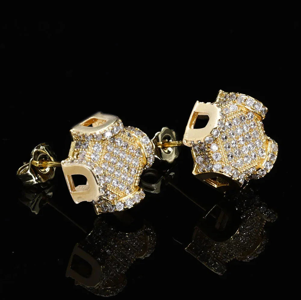 Custom Full Zircon Stud Earrings for Men | Luxury Hip Hop Jewelry | Caratix Jewelry - CaratixJewelry