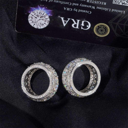 5mm Moissanite Men’s Ring | S925 Silver Full Iced Out Hip Hop Rapper Jewelry - CaratixJewelry