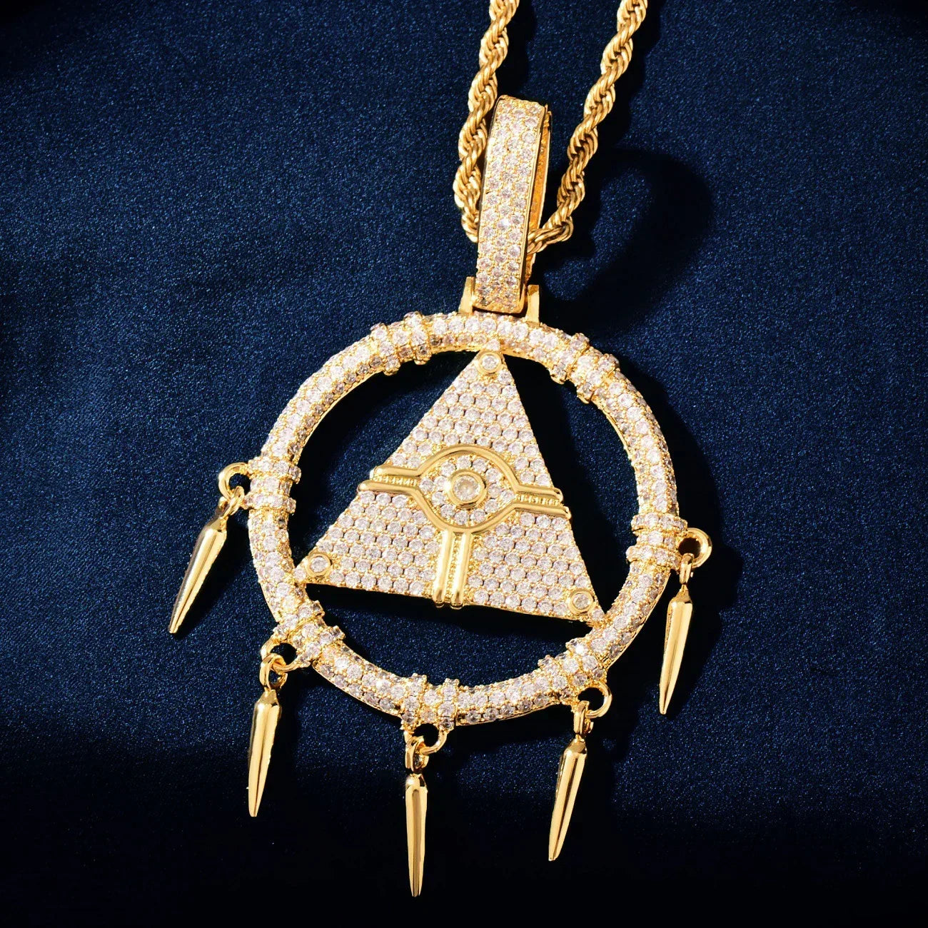 Iced Out Dream Catcher Pendant Necklace – Hip Hop CZ Streetwear Jewelry for Trendsetters - CaratixJewelry