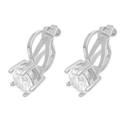 1ct Moissanite Solitaire Earrings S925 Silver | D Color VVS1 Diamond Tester Proven | Caratix