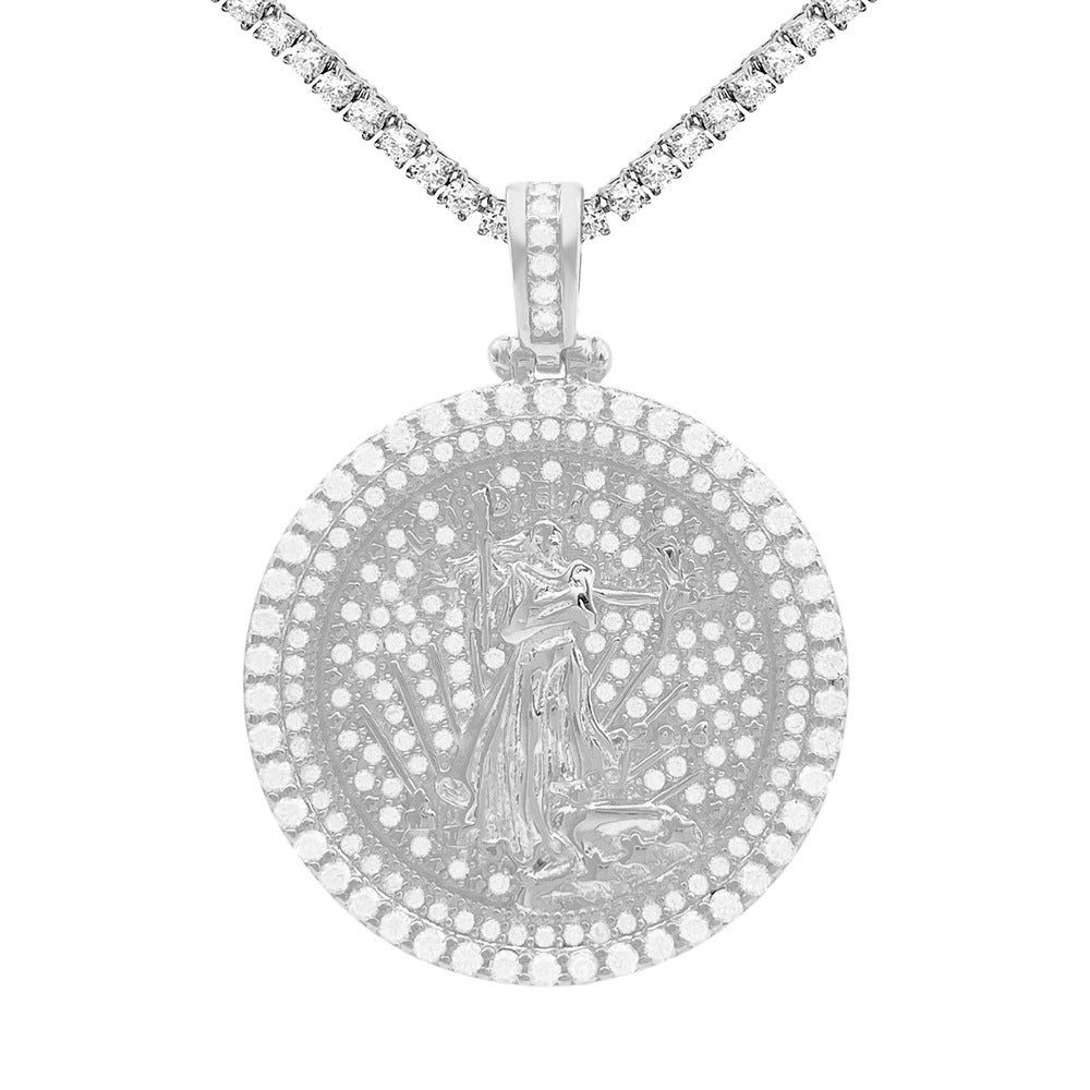 S925 Sterling Silver Moissanite Yin Yang Pendant | Iced Out Tai Chi Charm for Tennis Chain | Caratix