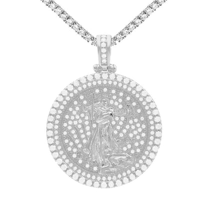 S925 Sterling Silver Moissanite Yin Yang Pendant | Iced Out Tai Chi Charm for Tennis Chain | Caratix