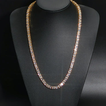 Mixed-Cut Moissanite Tennis Chain – S925 Sterling Silver Luxury Hip Hop Necklace - CaratixJewelry