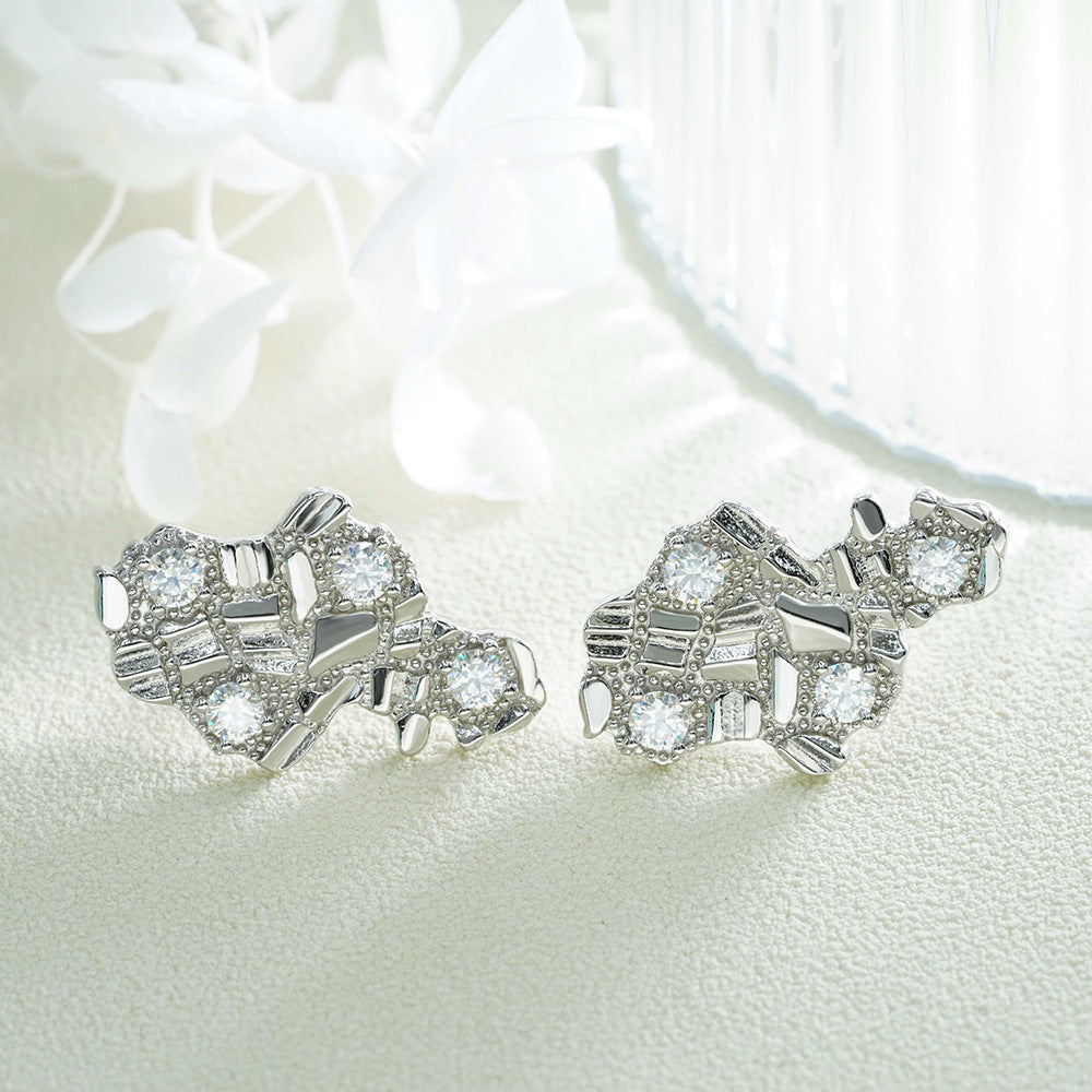 S925 Sterling Silver Moissanite Stud Earrings | D Color VVS1 Diamond Tester Proven | Caratix