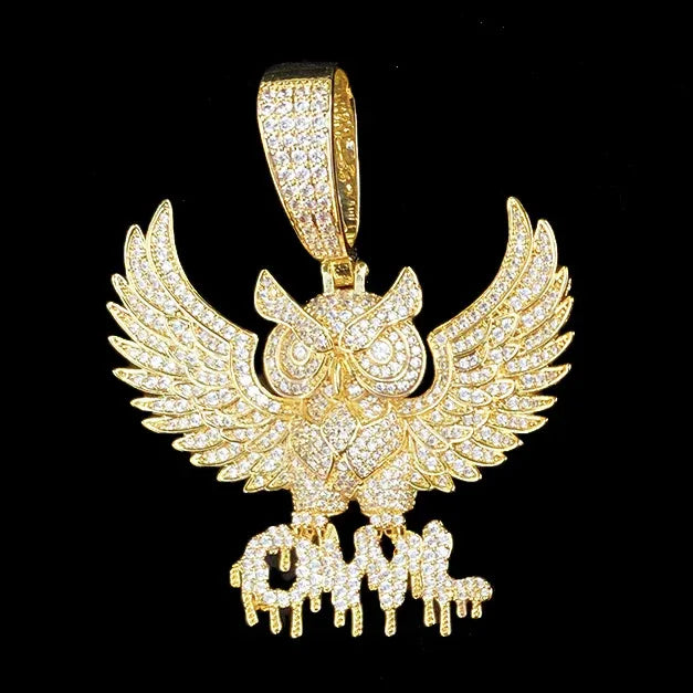 Vintage Eagle Spirit Pendant | Men's Retro Punk Necklace | Distressed Real Copper Hawk Charm - CaratixJewelry