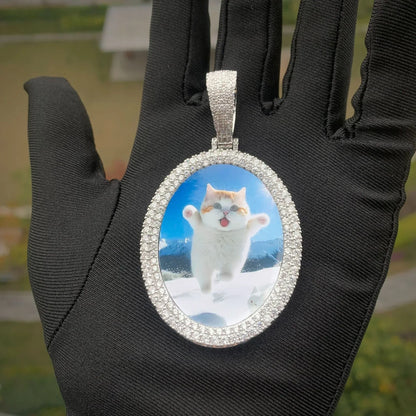 Memorial Photo Pendant | CZ Iced Out DIY Custom Picture Hip Hop Jewelry - CaratixJewelry