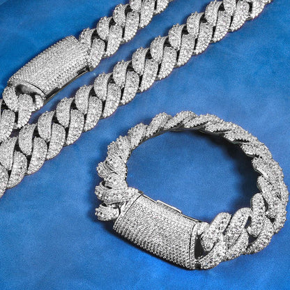 Custom 22mm Mega Bubble Cuban Link Bracelet - CaratixJewelry