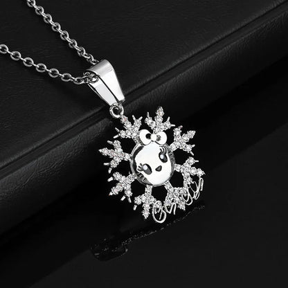 Snowflake Pendant Necklace Cute Character Hip Hop Jewelry for Women | Caratix Jewelry - CaratixJewelry