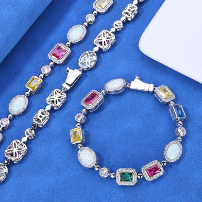 Custom Colored Gemstones Necklace Hip Hop Jewelry for Men & Women | Caratix Jewelry - CaratixJewelry
