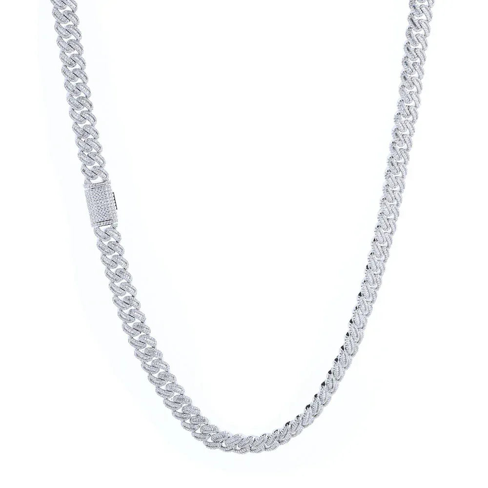 12mm T Cut Zircon Cuban Chain Rapper Iced Out Necklace - CaratixJewelry