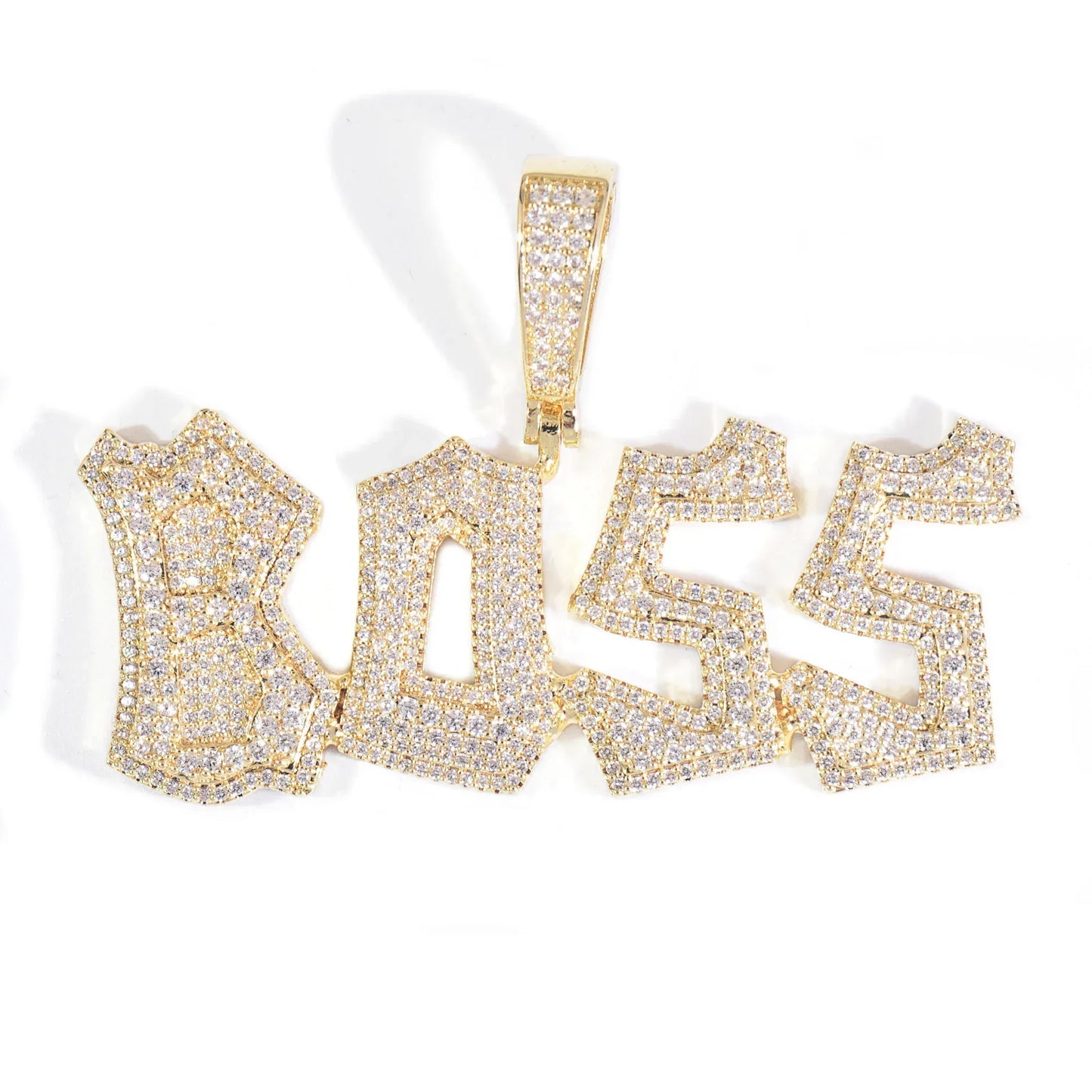 18K Gold Iced Out Letter Pendant | DIY CZ Hip Hop Men’s Custom Jewelry - CaratixJewelry