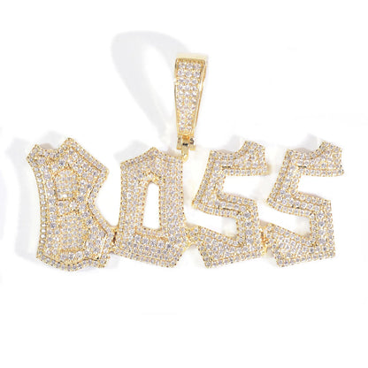 18K Gold Iced Out Letter Pendant | DIY CZ Hip Hop Men’s Custom Jewelry - CaratixJewelry