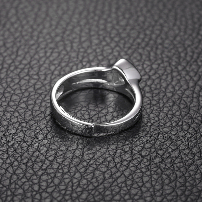 Adjustable Triangle Moissanite Ring S925 Open Band | Caratix