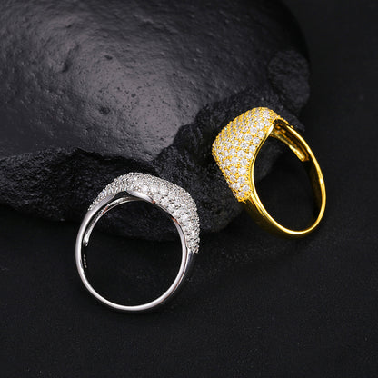 S925 Sterling Silver Moissanite Starry Night Ring – Full Iced-Out Luxury Hip-Hop Band