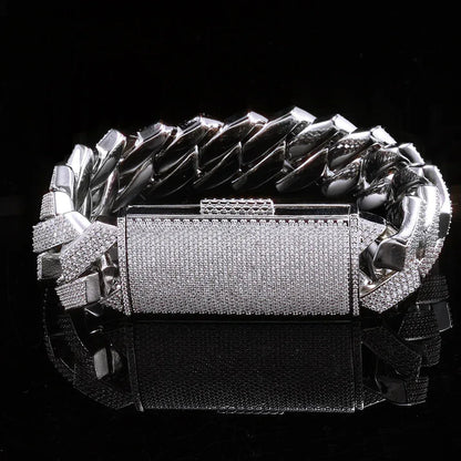 Rapper Iced Out Chain Four Row Cuban Zircon - CaratixJewelry