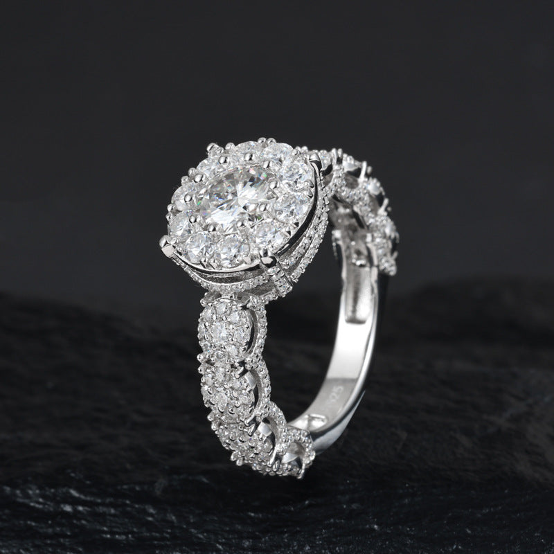 Emerald Cut Moissanite Ring S925 Silver Hip Hop | Caratix