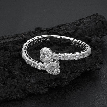 Heart-Shaped Zircon Stone Bracelet for Men | Punk Style Hip Hop Jewelry | Caratix Jewelry - CaratixJewelry