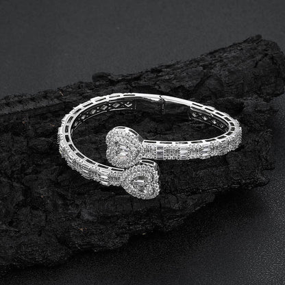 Heart-Shaped Zircon Stone Bracelet for Men | Punk Style Hip Hop Jewelry | Caratix Jewelry - CaratixJewelry