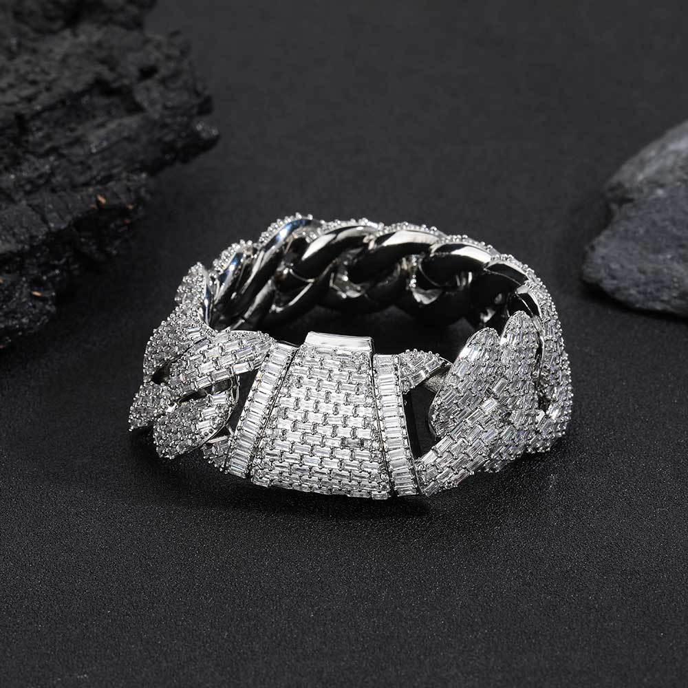 24mm Iced Out Bubble Cuban Bracelet T-Cut Zircon Hip Hop Jewelry - CaratixJewelry