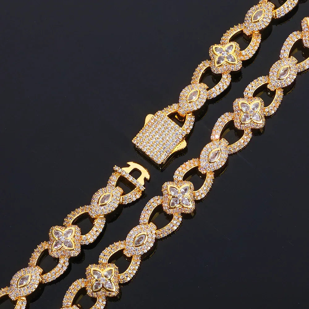 11mm Men's Infinity 8 Clover Chain | Heavy Iced Out Zircon Necklace | Custom Hip Hop Bling | Caratix - CaratixJewelry