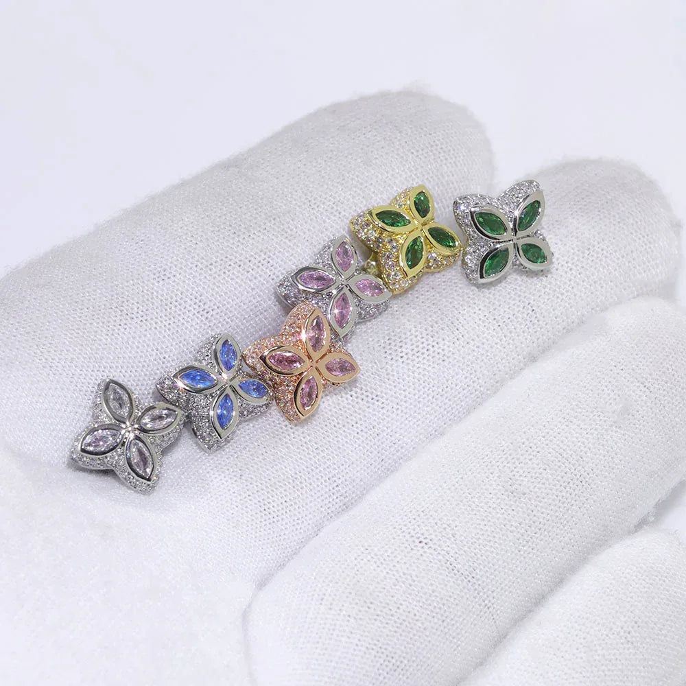Custom Colorful Gemstone Iced Out Studs Men Earring Hip Hop | Caratix - CaratixJewelry