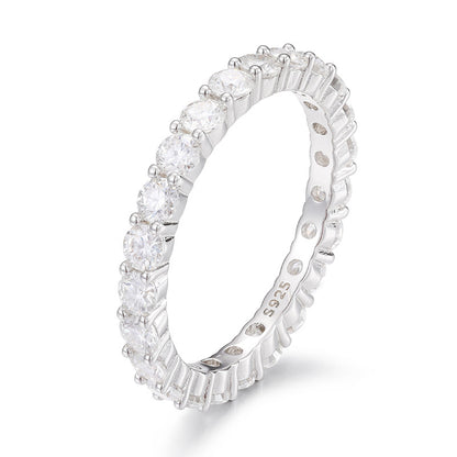 3mm Moissanite Eternity Band S925 Silver Ring | Caratix