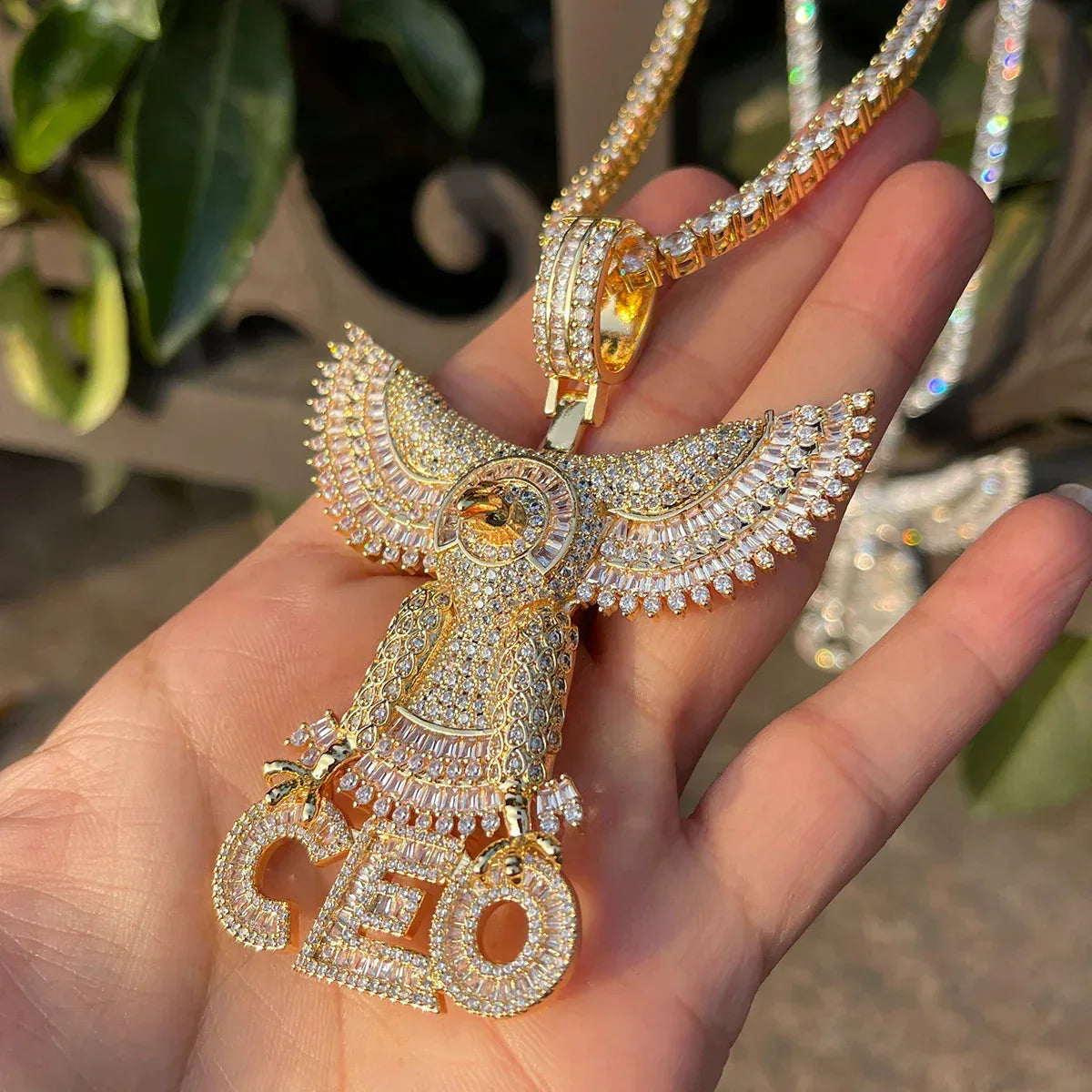 Men's Leadership Visionary Necklace | Premium Copper CZ Executive Bling - CaratixJewelry