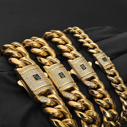 Custom Round-Polished Cuban Bracelet | Stainless Steel Hip Hop Jewelry for Men | Caratix - CaratixJewelry