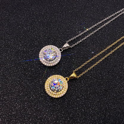 2 Carat D-Color Moissanite Necklace | S925 Sterling Silver Solitaire Pendant | Caratix