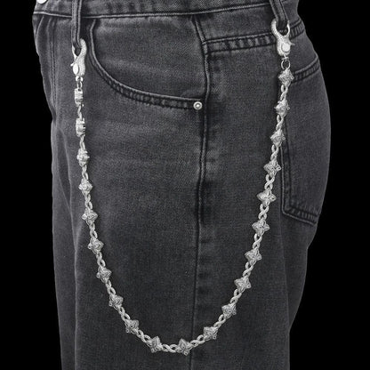 Women's Clover & Infinity 8 Metallic Waist Chain | Iced Out Jewelry Body Link | Luxury Zircon Belt Accessory | Caratix - CaratixJewelry