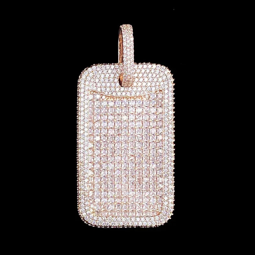 Luxury Heavy Design Iced Out Square Pendant for Men | Niche Creative Hip Hop Rapper Necklace | Full CZ Zircon Block Bling | Senior Sense Jewelry | Caratix - CaratixJewelry