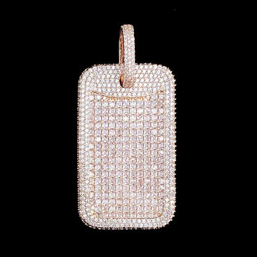 Luxury Heavy Design Iced Out Square Pendant for Men | Niche Creative Hip Hop Rapper Necklace | Full CZ Zircon Block Bling | Senior Sense Jewelry | Caratix - CaratixJewelry