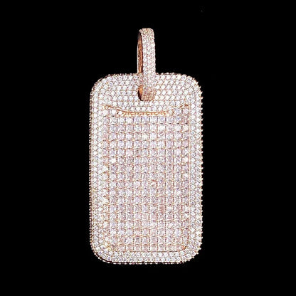 Luxury Heavy Design Iced Out Square Pendant for Men | Niche Creative Hip Hop Rapper Necklace | Full CZ Zircon Block Bling | Senior Sense Jewelry | Caratix - CaratixJewelry
