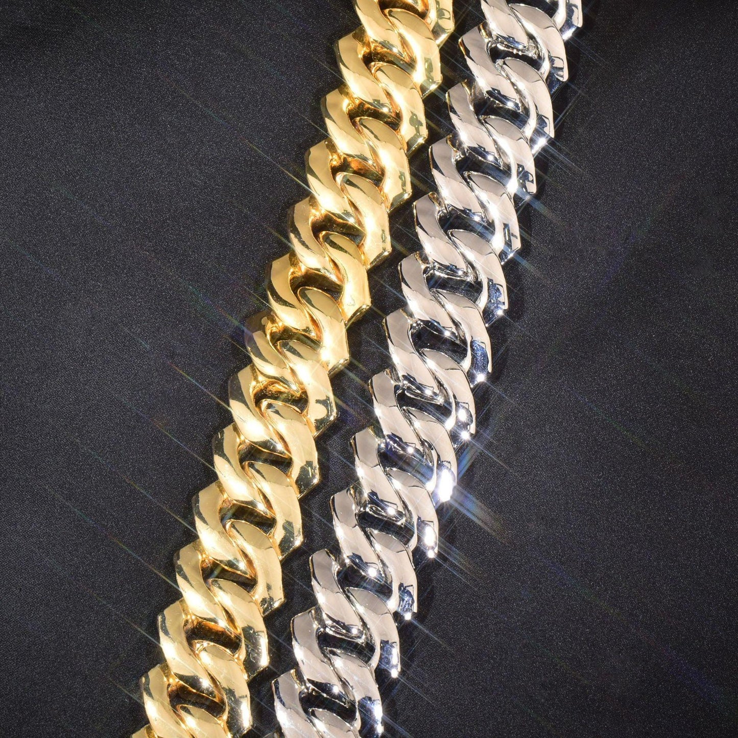 18mm Cuban Chain Necklace with Zircon - CaratixJewelry