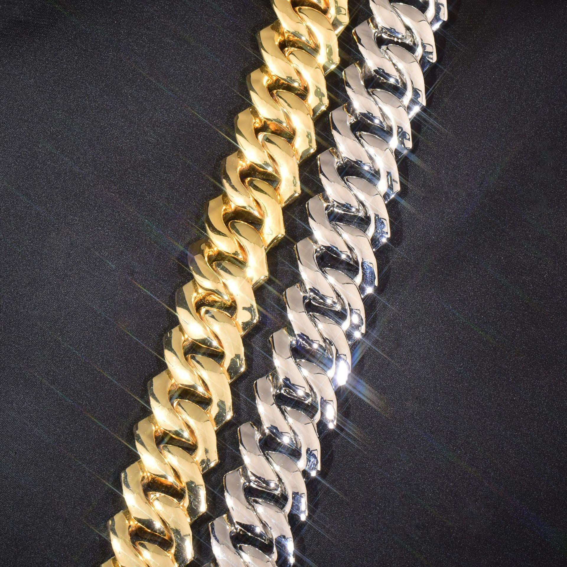 18mm Cuban Chain Necklace with Zircon - CaratixJewelry