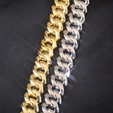 18mm Cuban Chain Necklace with Zircon - CaratixJewelry
