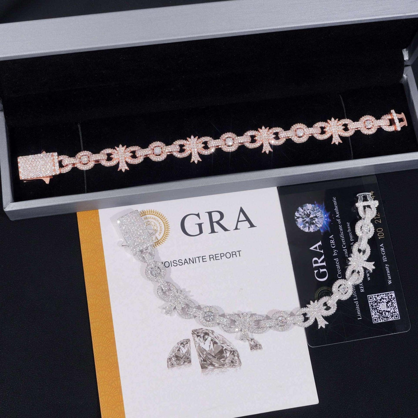 10mm Moissanite Cross Cuban Link Bracelet | S925 Silver Hip Hop Jewelry - CaratixJewelry