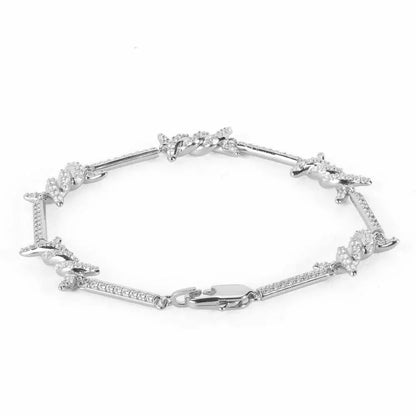 2.5mm Wire Chain Couple Bracelet with Micro-Zircon and Day Clasp for Men & Women | Caratix Jewelry - CaratixJewelry
