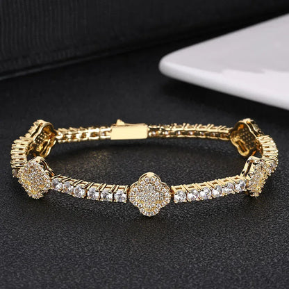 Zircon Tennis Chain Bracelet with Spring Clasp Hip Hop Jewelry for Men | Caratix Jewelry - CaratixJewelry