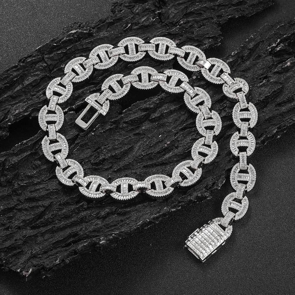 16mm T Cut Zircon Pig Nose Cuban Chain Hip Hop Jewelry - CaratixJewelry