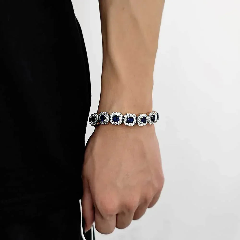 12mm Iced Out Candy Cuban Bracelet Colorful Zircon Hip Hop Jewelry for Men | Caratix Jewelry - CaratixJewelry