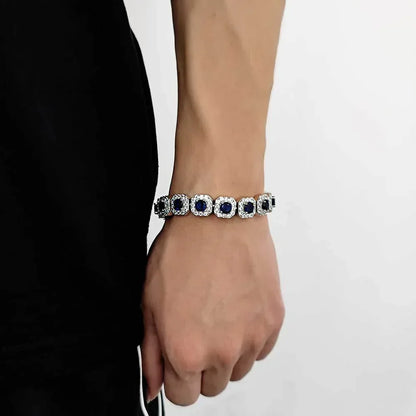 12mm Iced Out Candy Cuban Bracelet Colorful Zircon Hip Hop Jewelry for Men | Caratix Jewelry - CaratixJewelry